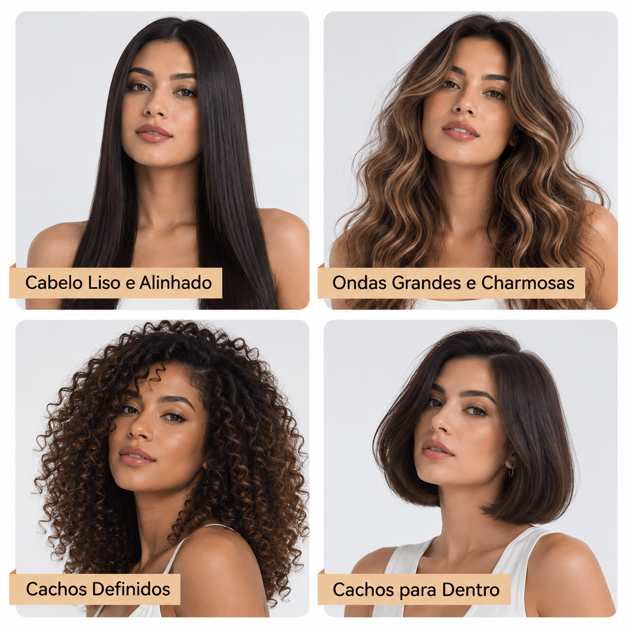 Diversos Estilos de Cabelos com a Escova Modeladora